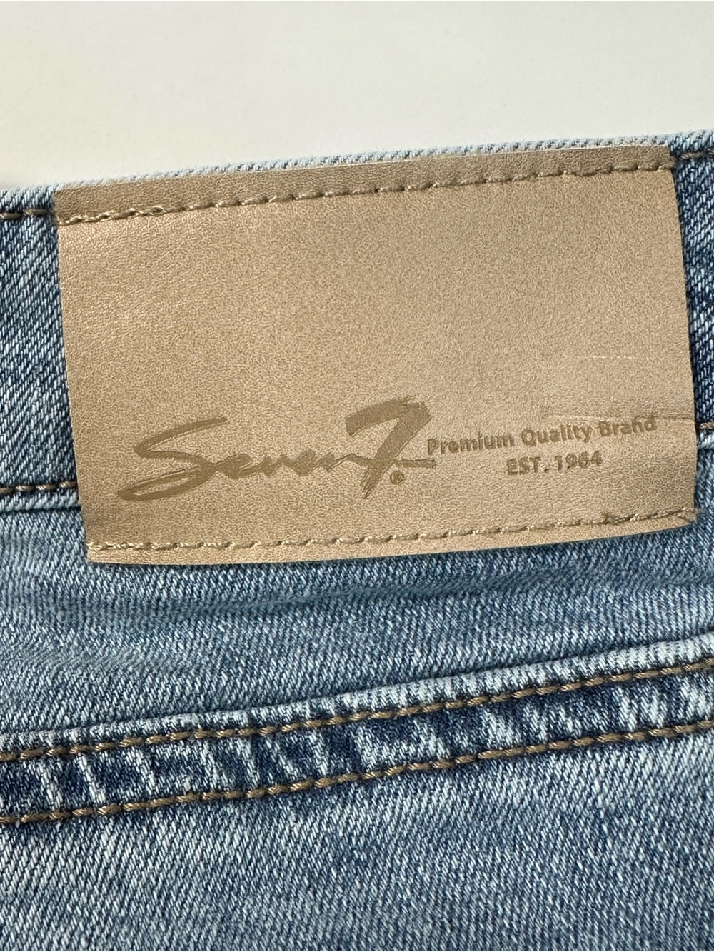 Seven7 Faded Light Blue Denim Frayed Hem Shorts - Picture 6 of 8
